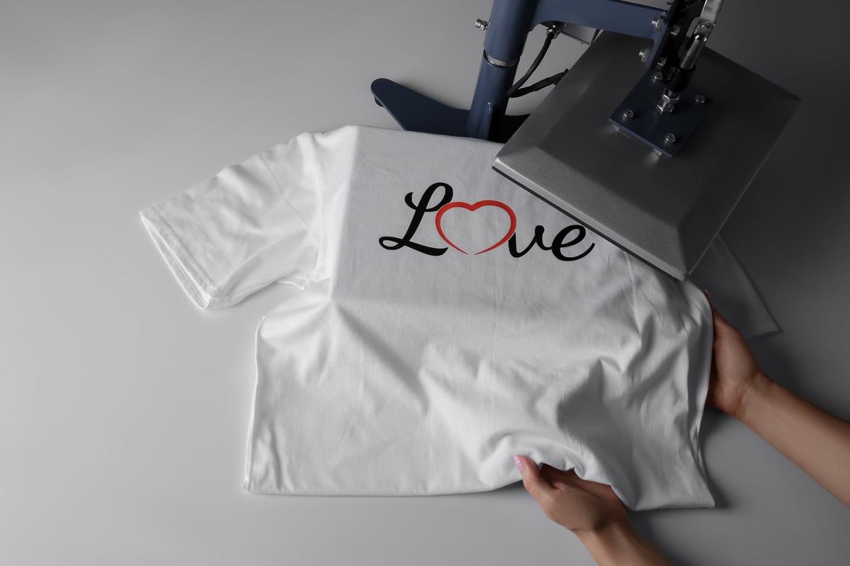 Colorful printed t-shirt freshly pressed